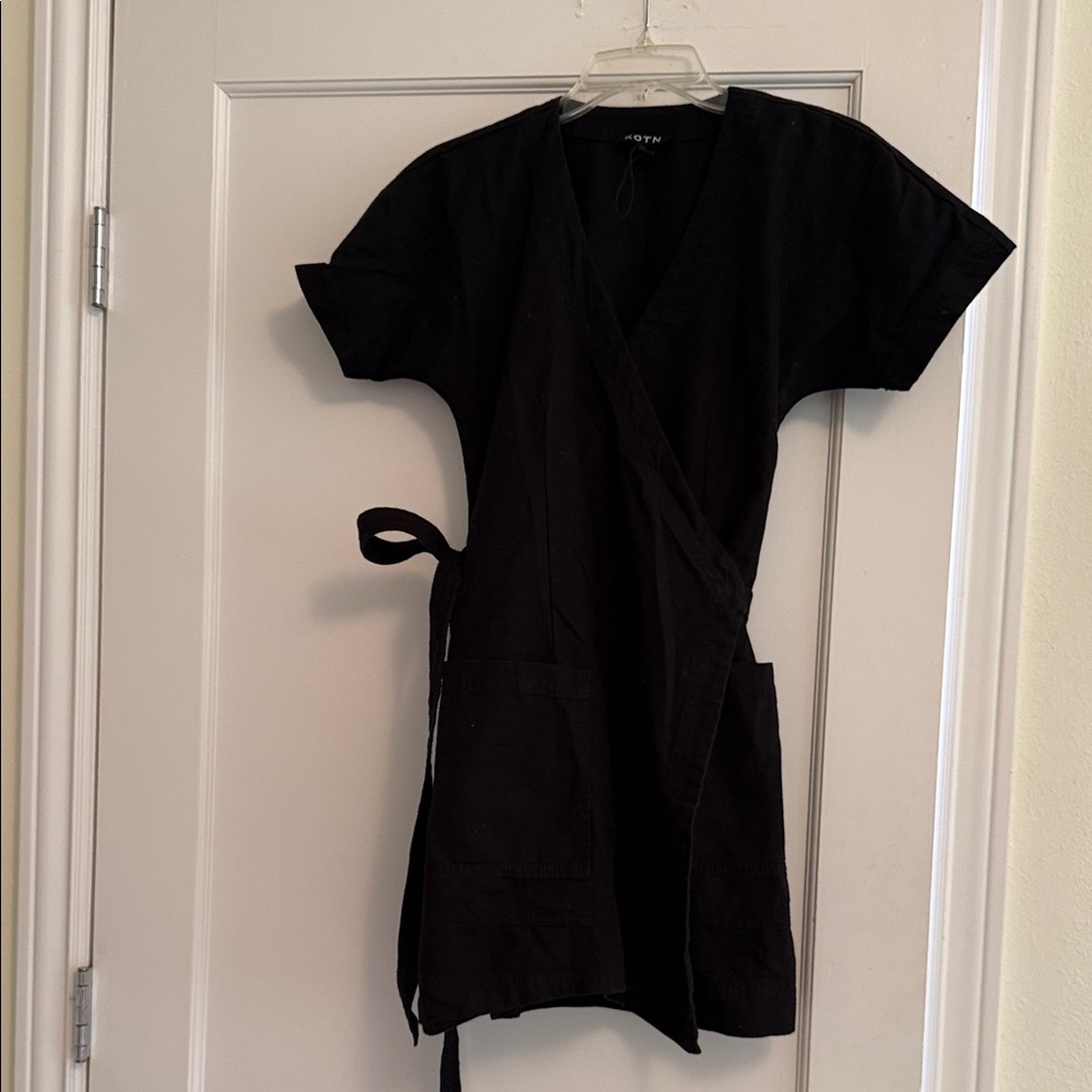 KOTN Black Mini Wrap Dress